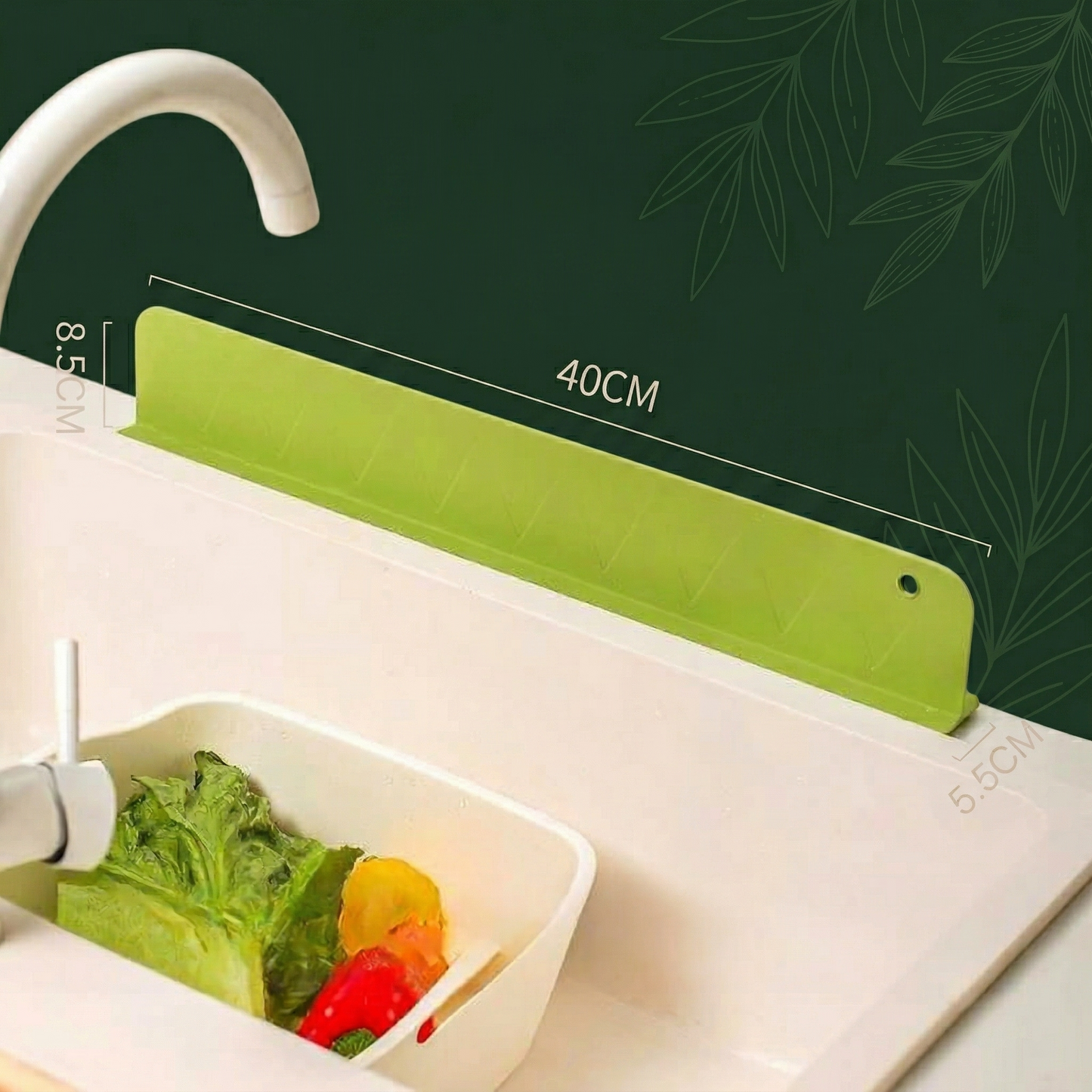 Faucet Splash Guard with Storage Tray
