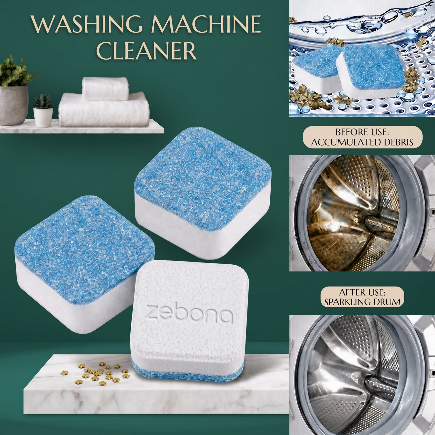 Washing Machine Cleaning Tablets (12-Pack)