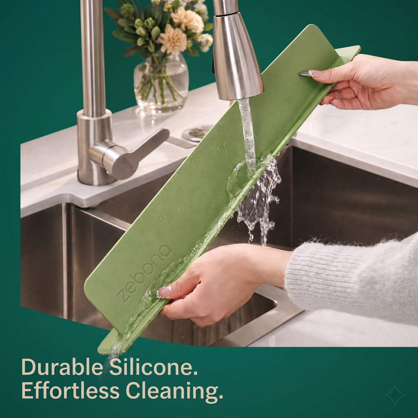 Faucet Splash Guard with Storage Tray