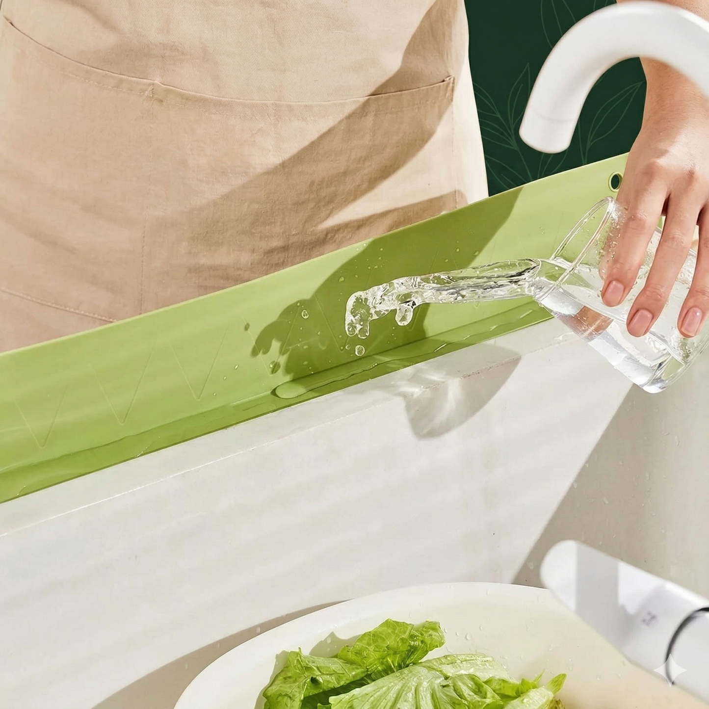 Faucet Splash Guard with Storage Tray